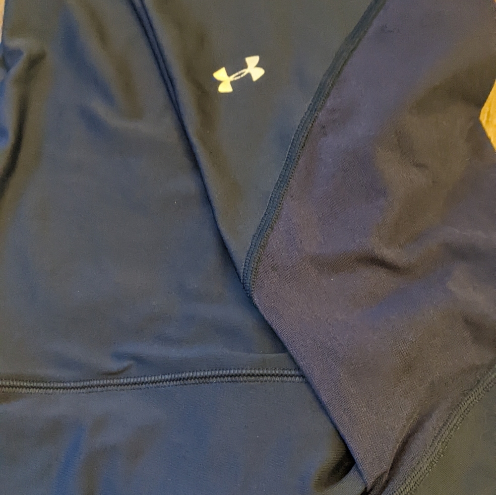 Under Armour HeatGear Anklette Training Crop Leggings Blue 1324406 408 Sz XL